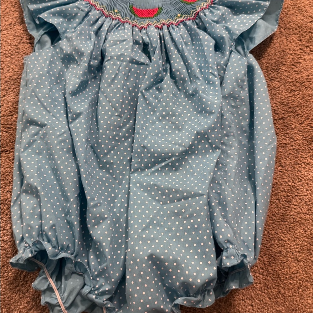 Charming Blue Baby Romper with Polka Dots